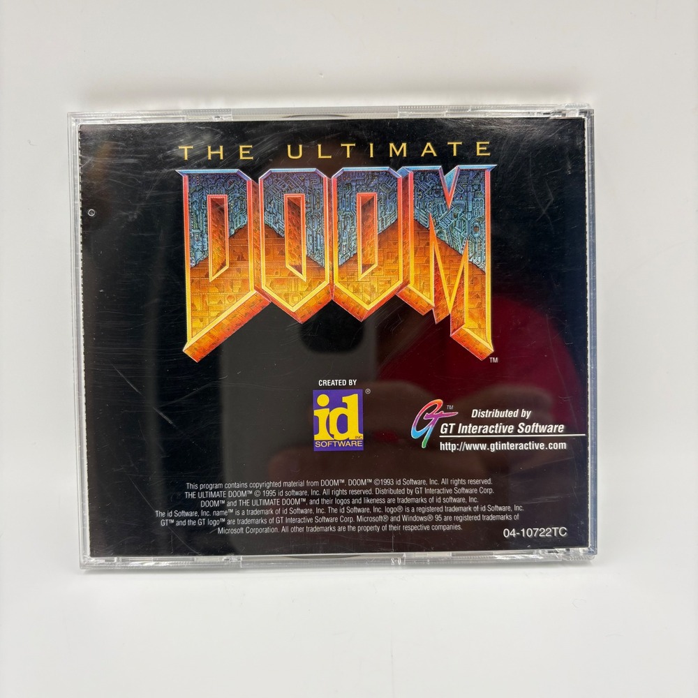 id Software The Ultimate Doom PC Windows 95 1995 Jewel Case Good FPS Retro Game